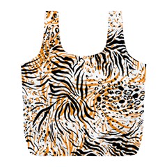 Tiger Pattern Background Full Print Recycle Bag (l) by danenraven