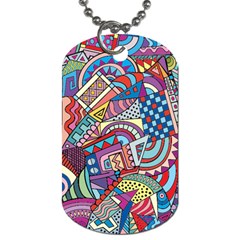 Abstract Art Color Geometry Pattern Dog Tag (one Side) by danenraven