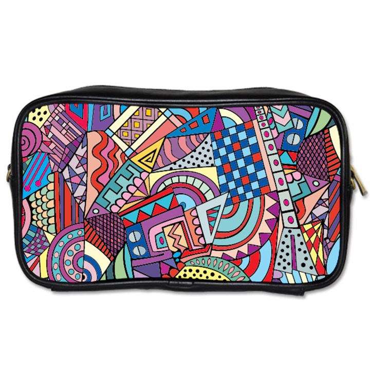 Abstract Art Color Geometry Pattern Toiletries Bag (One Side)