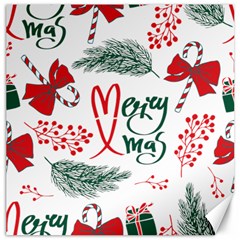 Merry Xmas Seamless Christmas Pattern Canvas 16  X 16  by danenraven