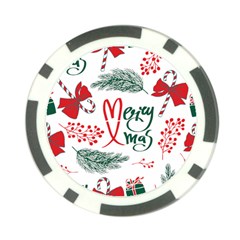 Merry Xmas Seamless Christmas Pattern Poker Chip Card Guard (10 Pack) by danenraven