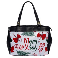 Merry Xmas Seamless Christmas Pattern Oversize Office Handbag by danenraven