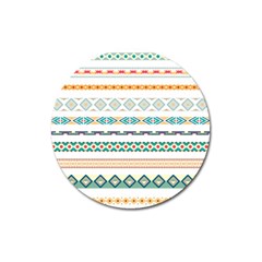 Pattern Colored Line Watercolor Painting Blue Color Splash Magnet 3  (round) by danenraven