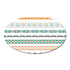 Pattern Colored Line Watercolor Painting Blue Color Splash Oval Magnet by danenraven