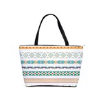 Pattern Colored Line Watercolor Painting Blue Color Splash Classic Shoulder Handbag Front