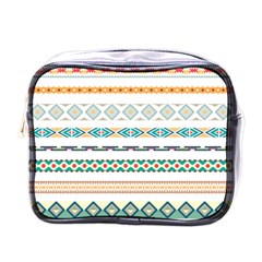 Pattern Colored Line Watercolor Painting Blue Color Splash Mini Toiletries Bag (one Side) by danenraven