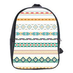 Pattern Colored Line Watercolor Painting Blue Color Splash School Bag (xl) by danenraven