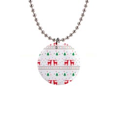 Christmas Illustration Texture Pattern 1  Button Necklace by danenraven