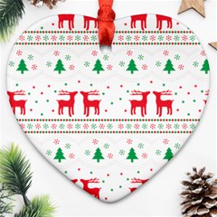 Christmas Illustration Texture Pattern Heart Ornament (two Sides) by danenraven