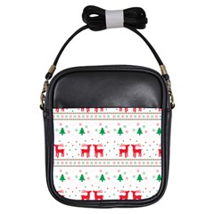 Christmas Illustration Texture Pattern Girls Sling Bag by danenraven