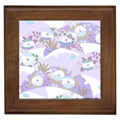 Purple Japanese Pattern Texture Violet Textile Framed Tile by danenraven