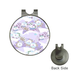 Purple Japanese Pattern Texture Violet Textile Hat Clips With Golf Markers by danenraven