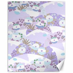 Purple Japanese Pattern Texture Violet Textile Canvas 11  X 14  by danenraven