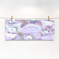 Purple Japanese Pattern Texture Violet Textile Hand Towel by danenraven