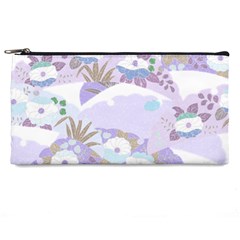 Purple Japanese Pattern Texture Violet Textile Pencil Case by danenraven