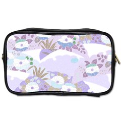 Purple Japanese Pattern Texture Violet Textile Toiletries Bag (two Sides) by danenraven