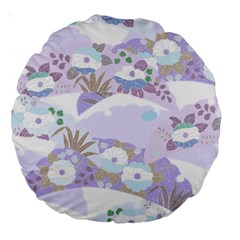 Purple Japanese Pattern Texture Violet Textile Large 18  Premium Round Cushions by danenraven