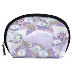 Purple Japanese Pattern Texture Violet Textile Accessory Pouch (large) by danenraven