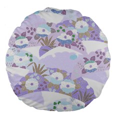 Purple Japanese Pattern Texture Violet Textile Large 18  Premium Flano Round Cushions by danenraven