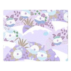 Purple Japanese Pattern Texture Violet Textile Double Sided Flano Blanket (large)  by danenraven