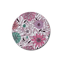 National Wind Flower Knitting Pattern Flower Symmetry Rubber Coaster (round)