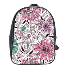 National Wind Flower Knitting Pattern Flower Symmetry School Bag (large) by danenraven