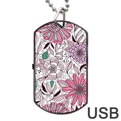 National Wind Flower Knitting Pattern Flower Symmetry Dog Tag Usb Flash (one Side) by danenraven