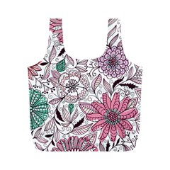 National Wind Flower Knitting Pattern Flower Symmetry Full Print Recycle Bag (m) by danenraven