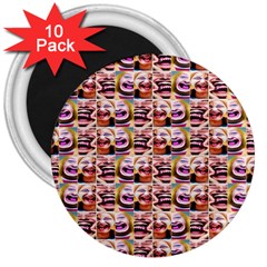 Funny Monsters Teens Collage 3  Magnets (10 Pack)  by dflcprintsclothing