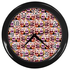 Funny Monsters Teens Collage Wall Clock (black) by dflcprintsclothing