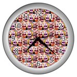 Funny Monsters Teens Collage Wall Clock (Silver) Front