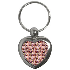 Funny Monsters Teens Collage Key Chain (heart) by dflcprintsclothing