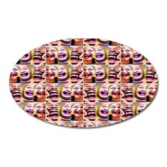 Funny Monsters Teens Collage Oval Magnet by dflcprintsclothing