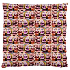 Funny Monsters Teens Collage Large Flano Cushion Case (one Side) by dflcprintsclothing