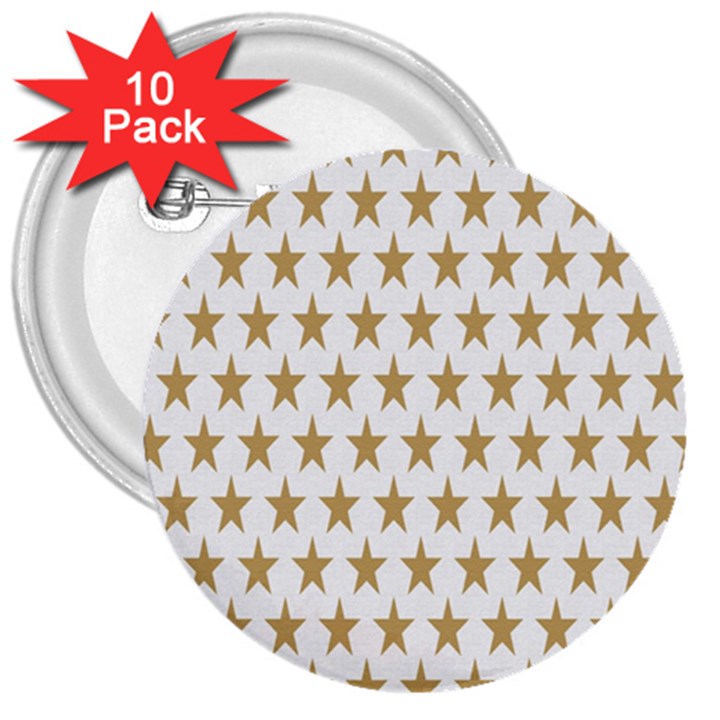 Stars-3 3  Buttons (10 pack) 