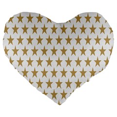 Stars-3 Large 19  Premium Flano Heart Shape Cushions by nateshop