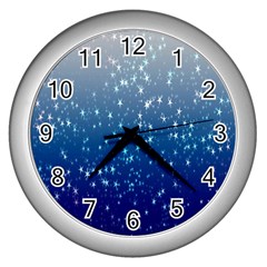 Stars-4 Wall Clock (silver) by nateshop