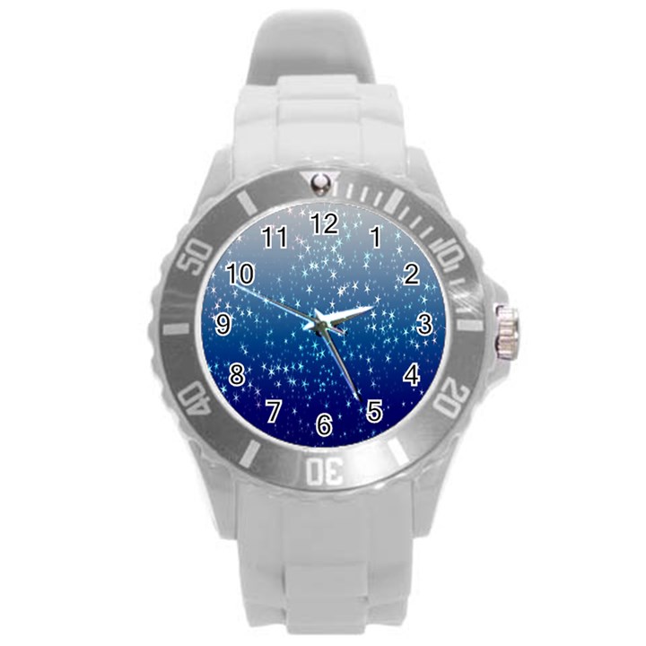 Stars-4 Round Plastic Sport Watch (L)