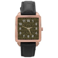 Texture-2 Rose Gold Leather Watch 