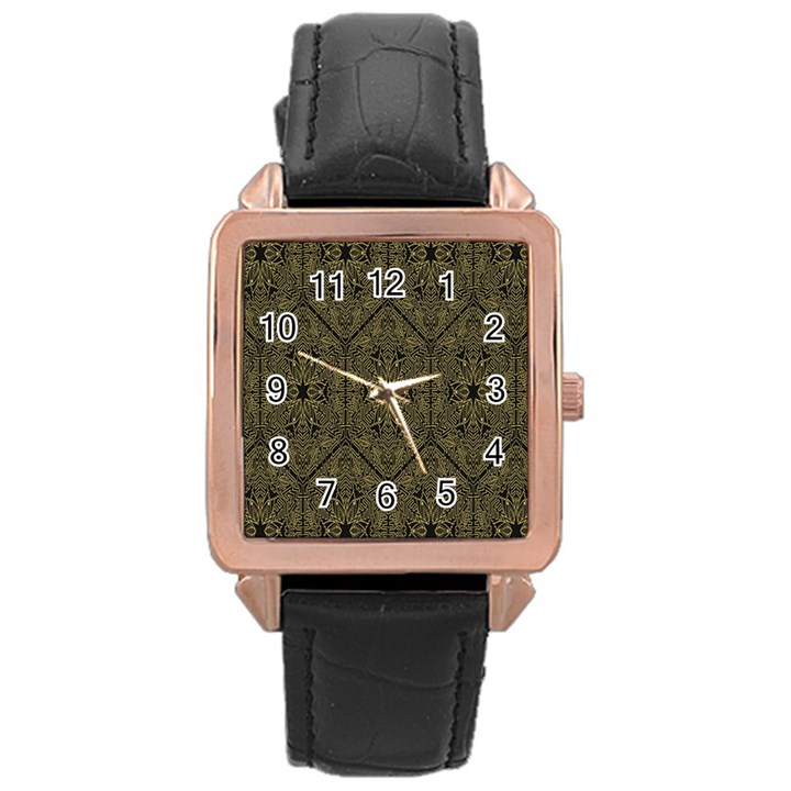 Texture-2 Rose Gold Leather Watch 