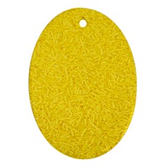 Bright Yellow Crunchy Sprinkles Oval Ornament (two Sides)