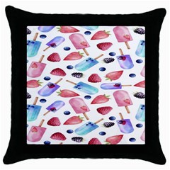 Ice Cream - Stowbery Throw Pillow Case (black) by nateshop