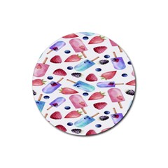 Ice Cream - Stowbery Rubber Coaster (round) by nateshop