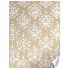 Clean Brown And White Ornament Damask Vintage Canvas 36  X 48  by ConteMonfrey