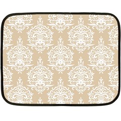 Clean Brown And White Ornament Damask Vintage Fleece Blanket (mini) by ConteMonfrey