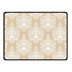 Clean Brown And White Ornament Damask Vintage Fleece Blanket (small) by ConteMonfrey