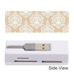 Clean Brown And White Ornament Damask Vintage Memory Card Reader (stick) by ConteMonfrey