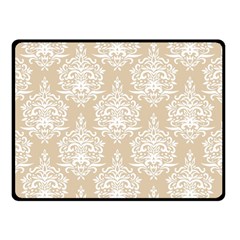 Clean Brown And White Ornament Damask Vintage Double Sided Fleece Blanket (small)  by ConteMonfrey