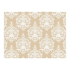 Clean Brown And White Ornament Damask Vintage Double Sided Flano Blanket (mini)  by ConteMonfrey