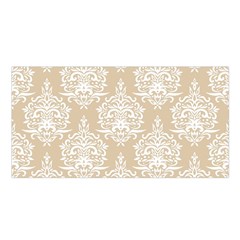 Clean Brown And White Ornament Damask Vintage Satin Shawl 45  X 80  by ConteMonfrey